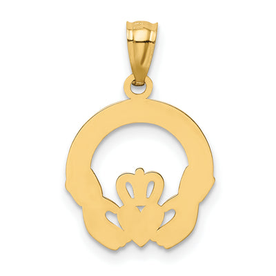14K Claddagh Charm, 22 x 14mm