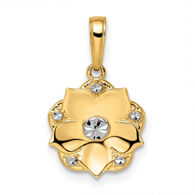 14k Yellow & Rhodium Pendants Style M2981 - Classique Jewelry Inc.