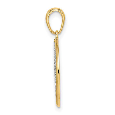 14K & White Rhodium D/C Shooting Star Pendant