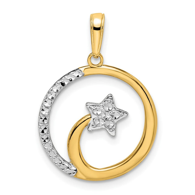 14k Yellow & Rhodium Pendants Style M2982 - Classique Jewelry Inc.