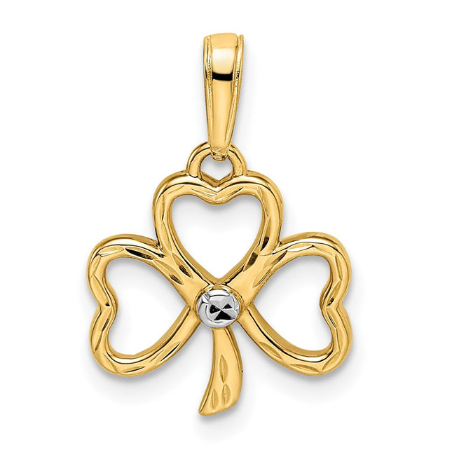 14k Yellow & Rhodium Pendants Style M2984 - Classique Jewelry Inc.