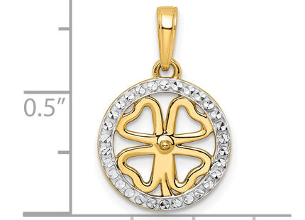 14k Yellow & Rhodium Pendants Style M2990 - Classique Jewelry Inc.