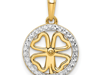 14k Yellow & Rhodium Pendants Style M2990 - Classique Jewelry Inc.