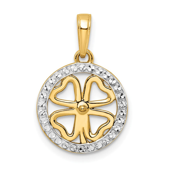 14k Yellow & Rhodium Pendants Style M2990 - Classique Jewelry Inc.