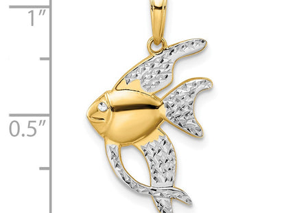 14k Yellow & Rhodium Pendants Style M2994 - Classique Jewelry Inc.