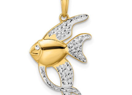 14k Yellow & Rhodium Pendants Style M2994 - Classique Jewelry Inc.