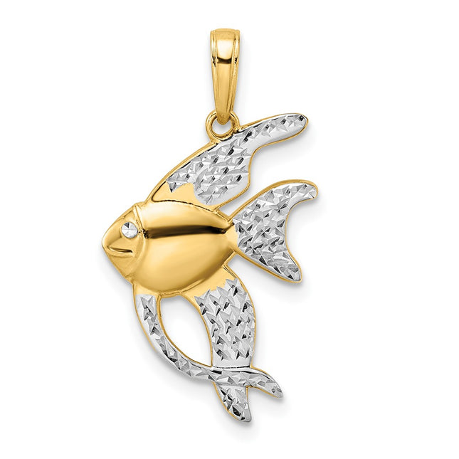 14k Yellow & Rhodium Pendants Style M2994 - Classique Jewelry Inc.