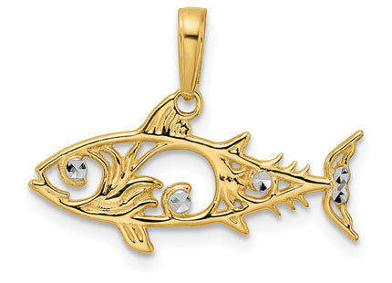 14k Yellow & Rhodium Pendants Style M2999 - Classique Jewelry Inc.