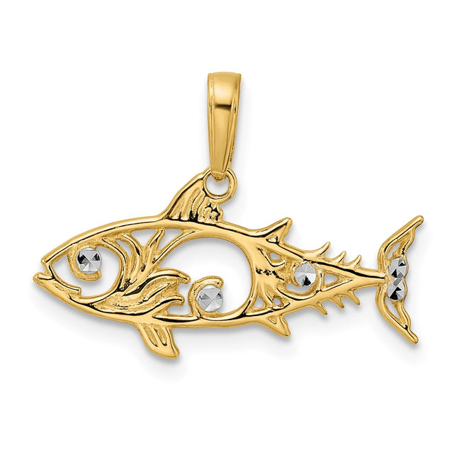 14k Yellow & Rhodium Pendants Style M2999 - Classique Jewelry Inc.