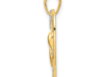 14k Yellow & Rhodium Pendants Style M3001 - Classique Jewelry Inc.