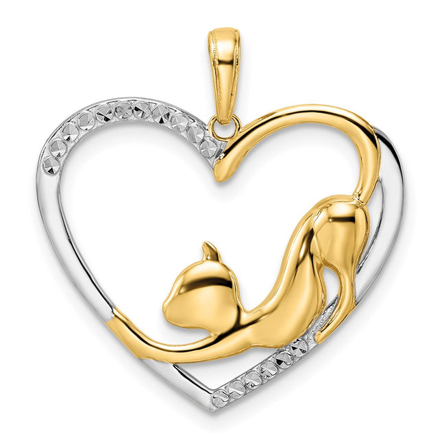 14k Yellow & Rhodium Pendants Style M3001 - Classique Jewelry Inc.