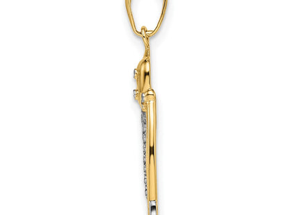14k Yellow & Rhodium Pendants Style M3002 - Classique Jewelry Inc.