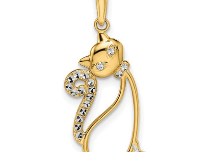 14k Yellow & Rhodium Pendants Style M3002 - Classique Jewelry Inc.