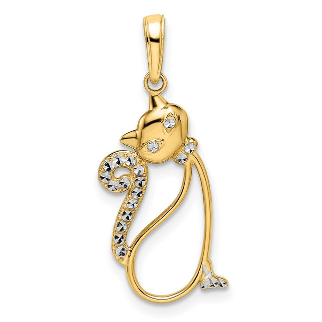 14k Yellow & Rhodium Pendants Style M3002 - Classique Jewelry Inc.