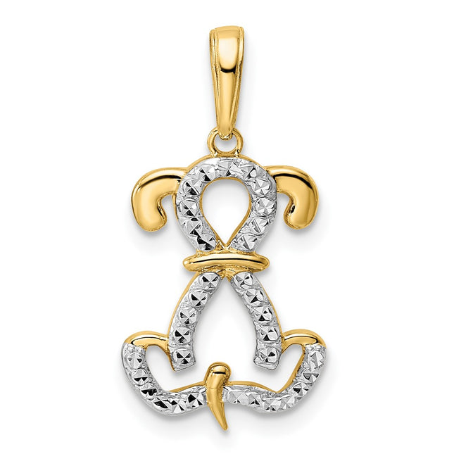 14k Yellow & Rhodium Pendants Style M3003 - Classique Jewelry Inc.