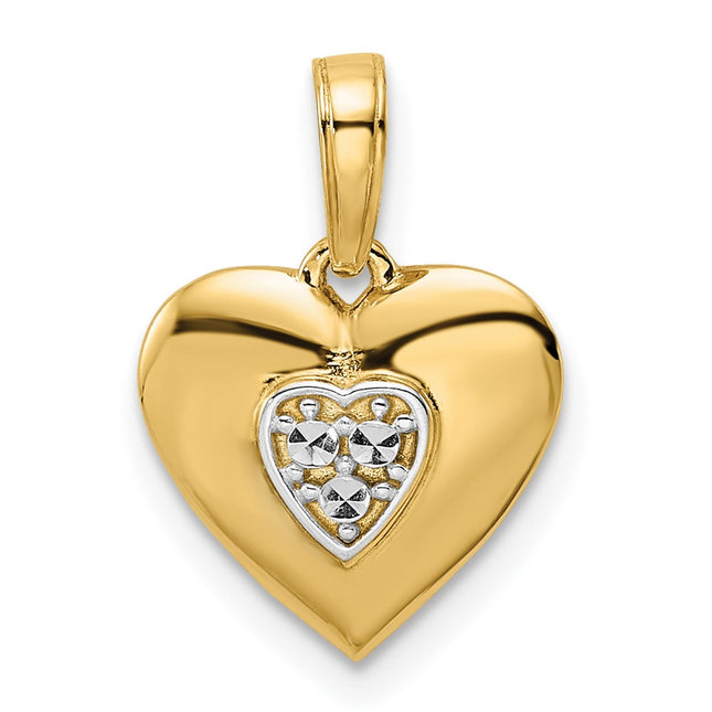 14k Yellow & Rhodium Pendants Style M3005 - Classique Jewelry Inc.