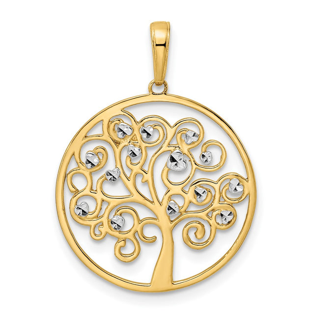 14k Yellow & Rhodium Pendants Style M3008 - Classique Jewelry Inc.