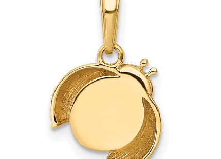 14k w/White and Rose Rhodium Diamond-cut Ladybug Pendant, 17.82 x 11.52mm