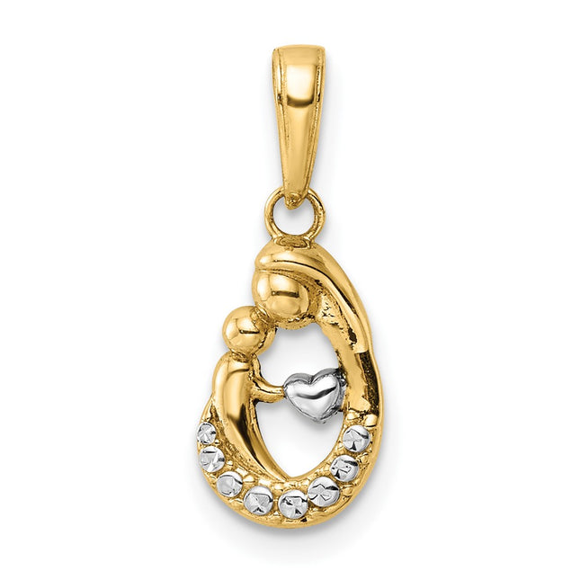 14k Yellow & Rhodium Pendants Style M3016 - Classique Jewelry Inc.