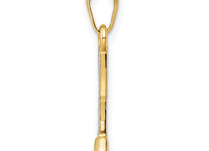 14k Yellow & Rhodium Pendants Style M3018 - Classique Jewelry Inc.