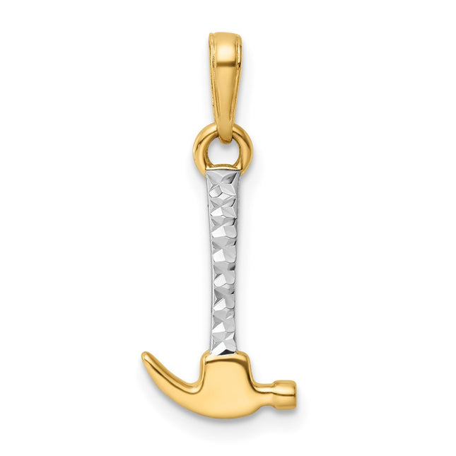 14k Yellow & Rhodium Pendants Style M3018 - Classique Jewelry Inc.