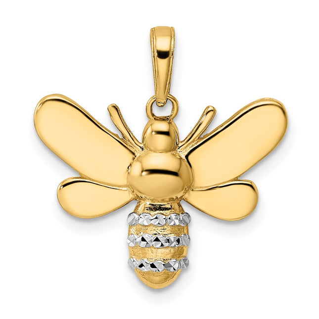 14k Yellow & Rhodium Pendants Style M3021 - Classique Jewelry Inc.