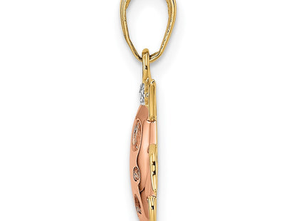14k Yellow & Rhodium Pendants Style M3022 - Classique Jewelry Inc.