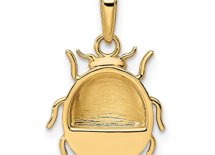 14k w/White and Rose Rhodium Diamond-cut Ladybug Pendant (Style M3022)