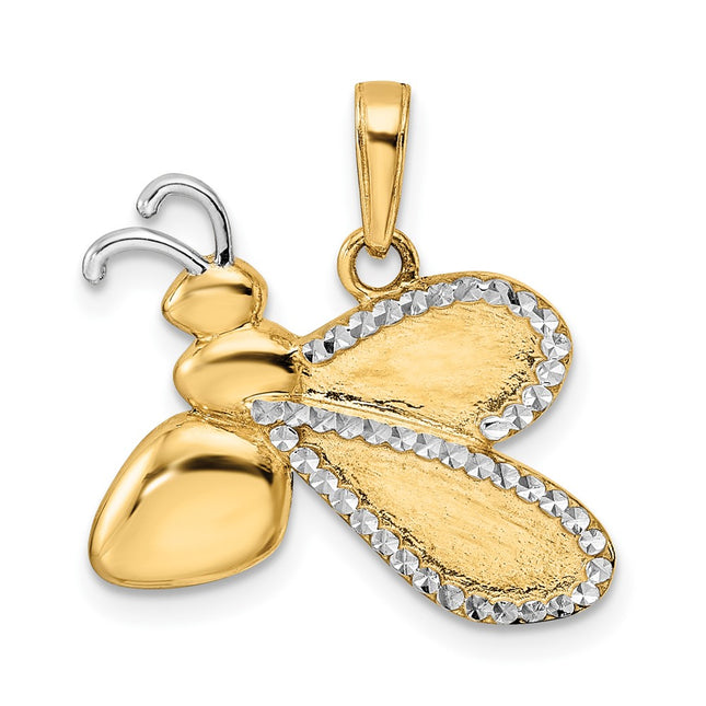 14k Yellow & Rhodium Pendants Style M3027 - Classique Jewelry Inc.