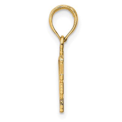 14K Graduation Cap Charm, 18 x 23mm