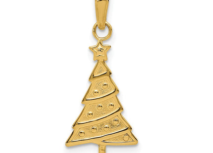 14K Polished Christmas Tree Pendant (Style M482)