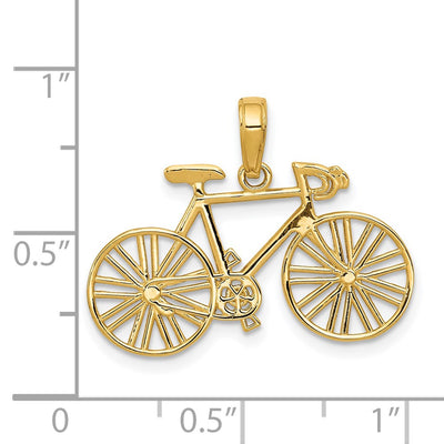 14K Polished Bicycle Charm