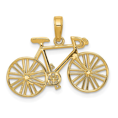 14K Polished Bicycle Charm