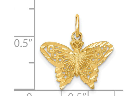 14K Engraved Butterfly Charm, view 4