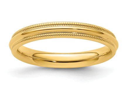 14K yellow gold wedding band, alternate view