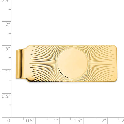 14K Men's Sunburst Design Money Clip
