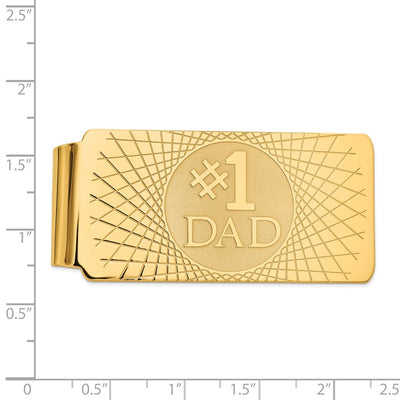 14K #1 Dad Men's Money Clip