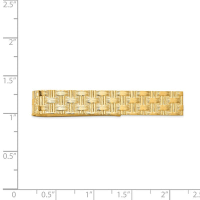 14K Men's Textured Basketweave Pattern Tie Bar
