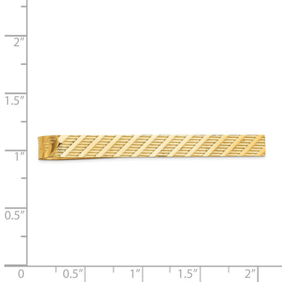 14K Men's Textured Tie Bar, 49 x 4.50mm