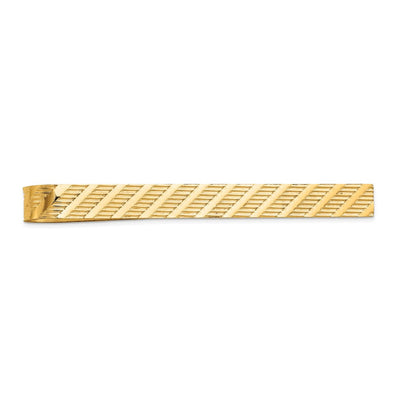 14K Men's Textured Tie Bar, 49 x 4.50mm