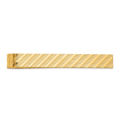 14K Textured Tie Bar