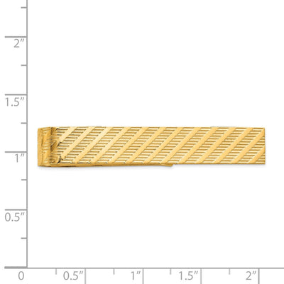 14K Men's Textured Tie Bar, 50 x 8mm