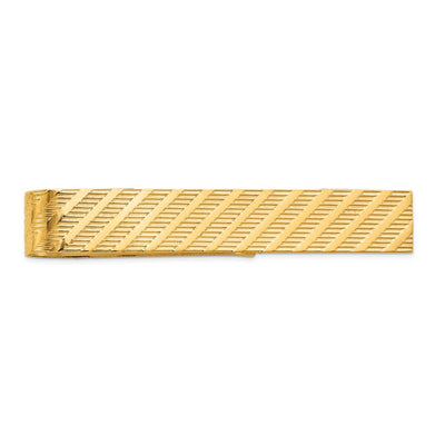 14K Men's Textured Tie Bar, 50 x 8mm