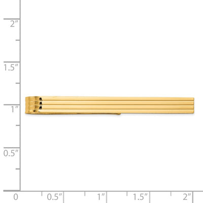 14K Men's Grooved Tie Bar, 50 x 4.5mm