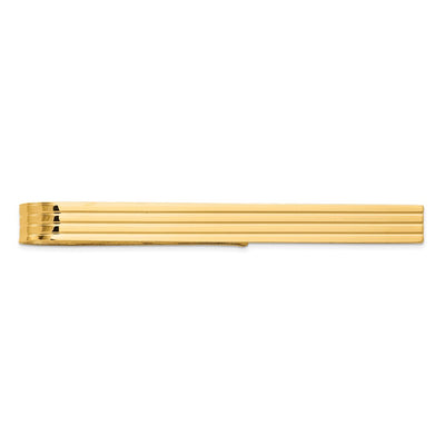 14K Men's Grooved Tie Bar, 50 x 4.5mm