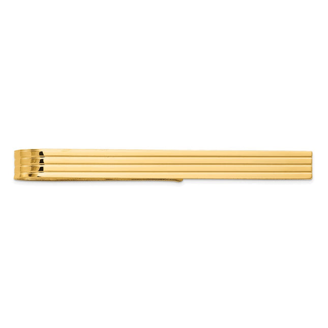 14k Men's Grooved Tie Bar, 50 x 4.5mm