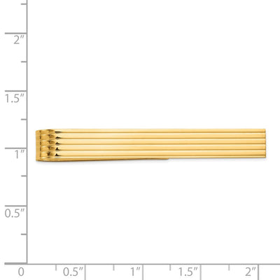 14K Men's Grooved Tie Bar, 50 x 6.5mm