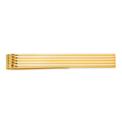 14K Men's Grooved Tie Bar, 50 x 6.5mm