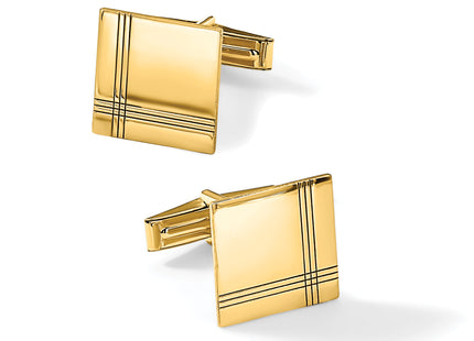 14k Men's Square w/Line Design Cuff Links