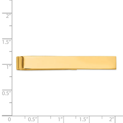 14K Men's Polished Tie Bar, 50 x 6.5mm